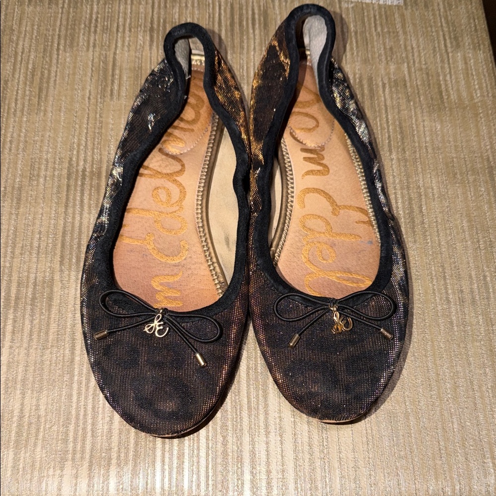 Sam Edelman Bronze Shimmer Leopard Flats size 8